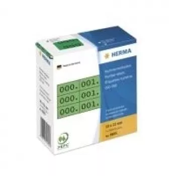 Číselné etikety HERMA trojité čísla samolepiace 10x22 mm zelená/čierna
