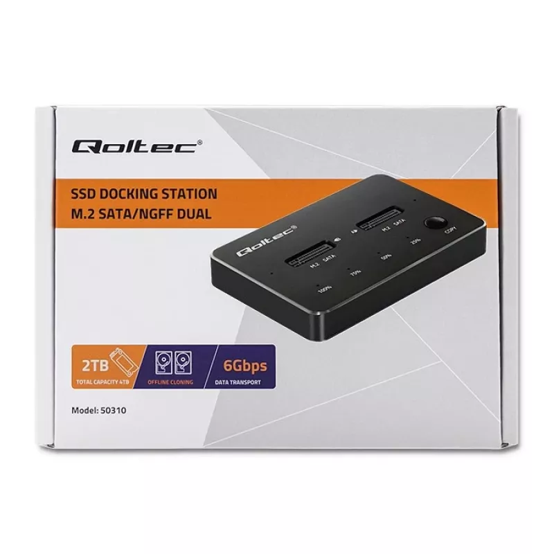 Qoltec 50310 dokovacia stanica 2x SSD M.2 SATA NGFF USB Type-C