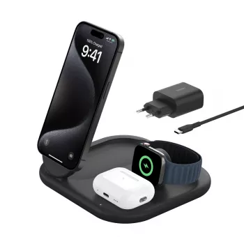Belkin BoostCharge nabíjačka pre slúchadlá bezdrôtové rýchle nabíjanie USB Type-C čierna