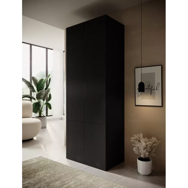 Šatníková skriňa cama meble PAFOS 2D BASE 90×55,5×45 cm čierna matná, 2-dverový rám