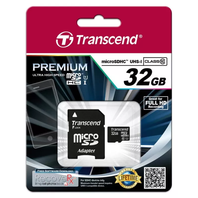 PAMÄŤOVÁ MICRO SDHC 32GB S ADAPTÉROM/CLASS10 TS32GUSDU1 TRANSCEND