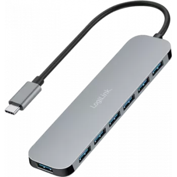 LogiLink USB-C hub, 7 portov, USB 3.2 Gen 1, 7x USB-A hliník. (UA0457)