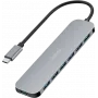 LogiLink USB-C hub, 7 portov, USB 3.2 Gen 1, 7x USB-A hliník. (UA0457)
