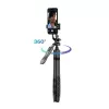 Statívový selfie stick Crong CRGSGU1BLK hliníkový Bluetooth s vyklápacími nožičkami a držiakom na telefón