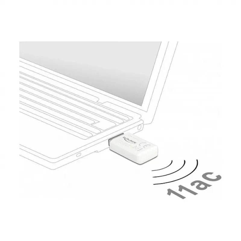 WLAN sieťová karta DeLOCK 12770 USB 5000 Mbit/s bezdrôtová biela
