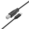 USB A na B kábel TB 1,8 m — čierny, pre tlačiarne