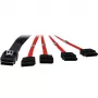 Inter-Tech - SATA/SAS kábel - Serial ATA 150/300/600 - 4-Lane - 36 PIN 4iMini MultiLane na SATA - 1,0 m - červený (88885301)