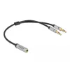 Delock - adaptér pre headset - mini-phone stereo 3,5 mm 4-pole samica na stereo mini jack konektor samec - 27cm - čierny (66740)