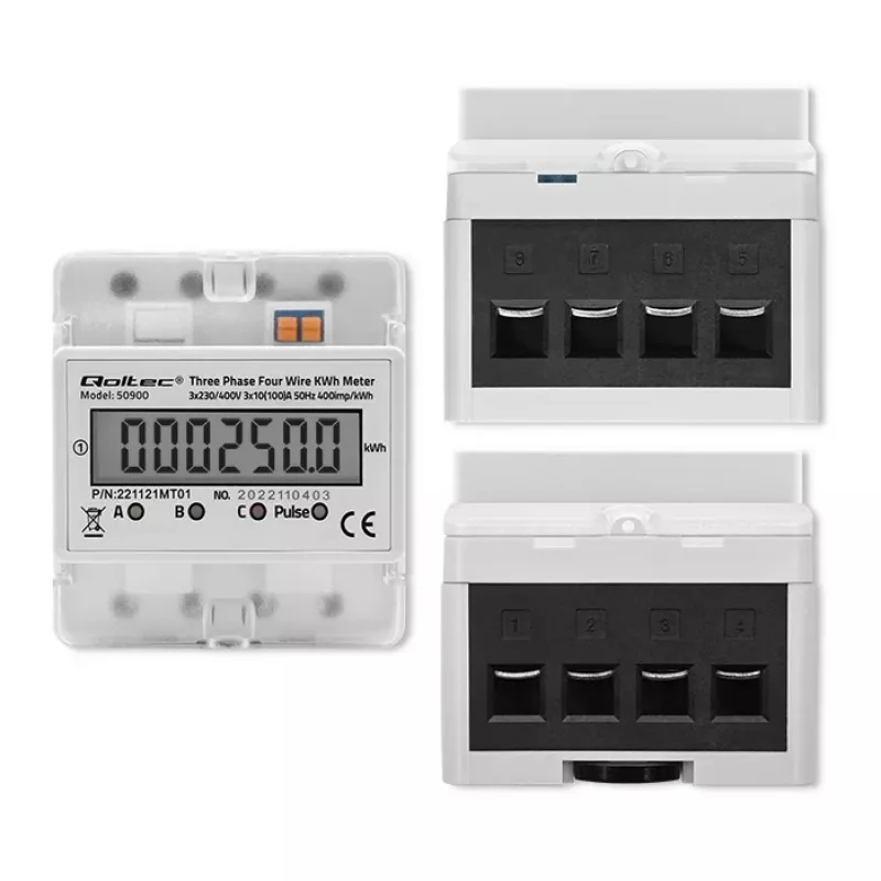 Trojfázový elektronický merač energie QOLTEC 50900 400V LCD 4P