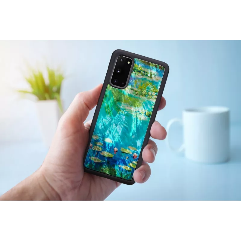 Ochranné puzdro iKins pre Samsung Galaxy S20 — dizajn čierne Water Lilies