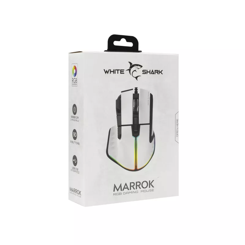 White Shark GM-9006 MARROK biela RGB / 12 000 dpi