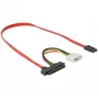 Delock - SATA/SAS kábel - SAS 12Gbit/s - interné napájanie, 4-pin, interný SAS, 29-pin (SFF-8482) na SATA (W) - 50 cm
