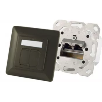 Zásuvka ShiverPeaks S/CONN 74280-A — 2×RJ-45, Cat6a, 500 MHz, kovové puzdro, antracit