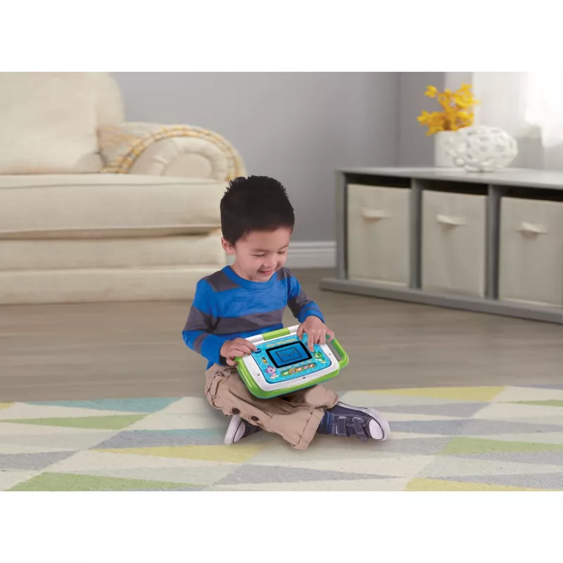 VTech 2v1 dotykový vzdelávací počítač v tvare notebooku, zelený/modrý