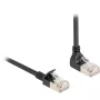 Sieťový kábel DeLOCK RJ45 Cat.6A S/FTP tenký 90° 3 m čierny