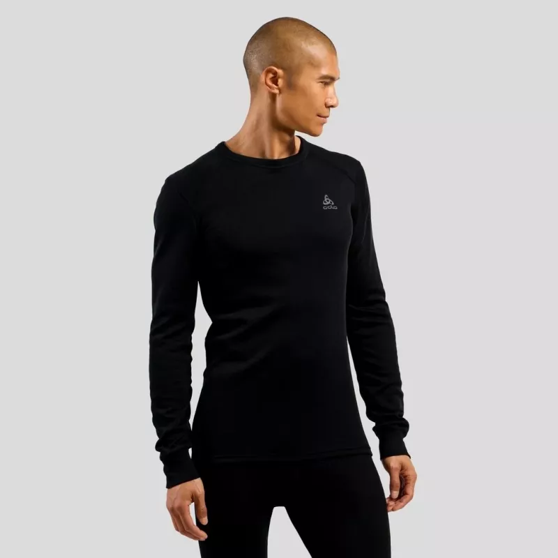 Odlo BL TOP okrúhly výstrih dlhý rukáv ACTIVE WARM ECO pánske tričko, veľkosť M, čierna