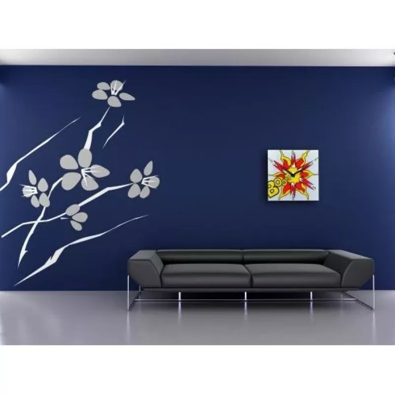 NeXtime hodiny 8173 Boom, 43x43 cm, nástenné hodiny, červené/žlté/biele