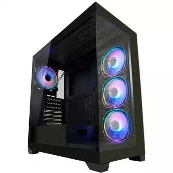 LC-Power skriňa MidiTower 715B čierna USB3.2/audio bez napájacieho zdroja SEAMLESS_X (LC-715B-ON)