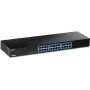 TRENDnet 24-portový gigabitový switch, TEG-S25, 24 x gigabitové RJ-45 porty, 48 Gbit/s prepínacia kapacita, bezventilátorový dizajn, kovové puzdro, interný napájací zdroj