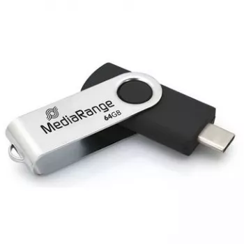 USB flash disk MediaRange MR1953 64 GB USB Type-C 3.2 Gen 1 (3.1 Gen 1) otočný, čierny/strieborný
