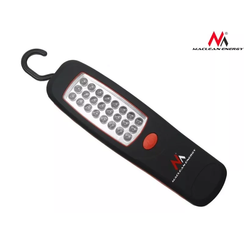 Dielenská lampa MACLEAN MCE03 — 24 LED, magnetická základňa a hák, na batérie (3×AAA)