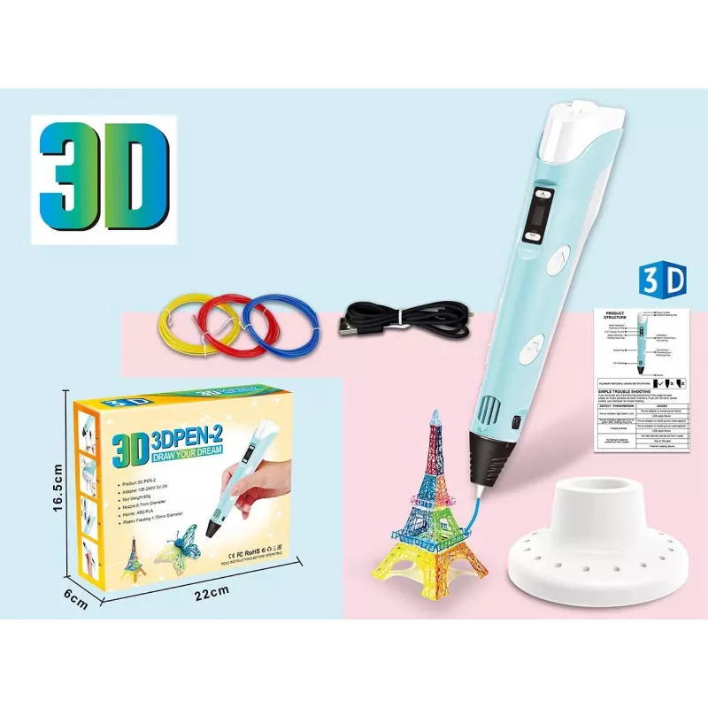 3D pero, sada filamentov s USB napájacím káblom