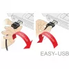 DeLOCK Easy - USB kábel - USB (M) zahnutý vľavo/vpravo, obojstranný na USB Type-B (M) - USB2.0 - 50 cm - čierny (85167)
