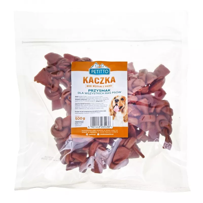 PETITTO kačacie prsia mini uzly - psie maškrty - 500 g