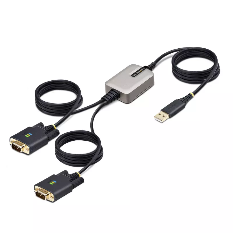 StarTech.com 13ft (4m) 2-portový USB na sériový adaptérový kábel, vymeniteľné DB9 skrutky/matice, COM retention, USB-A na DB9 RS232, FTDI, Level-4 ESD ochrana, Windows/macOS/ChromeOS/Linux – robustná TPE konštrukcia