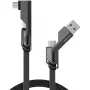 USB kábel 4smarts 541457 1,5 m USB A USB C grafitový