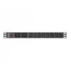 Racková napájacia rozvodná jednotka LANBERG PDU-02I1908I-0200-C20-BK — 1U, 10×C13, 16A, 2 m kábel, 19 inch