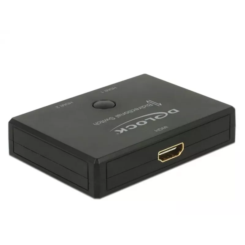 DeLock HDMI 2 - 1 switch obojsmerný 4K 60 Hz - video/audio switch - 2 x HDMI - desktop