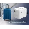 Gembird TPA-2A3C70-01-W univerzálny cestovný napájací adaptér, 3x USB-C, 2x USB-A, 70 W, GaN, biely