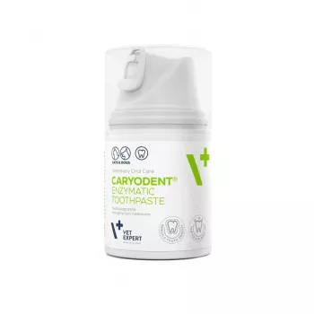 Zubná pasta pre psov VETEXPERT Caryodent Enzymatic 50 ml — veterinárna ústna hygiena, 50 g, bez cukru, bez lepku