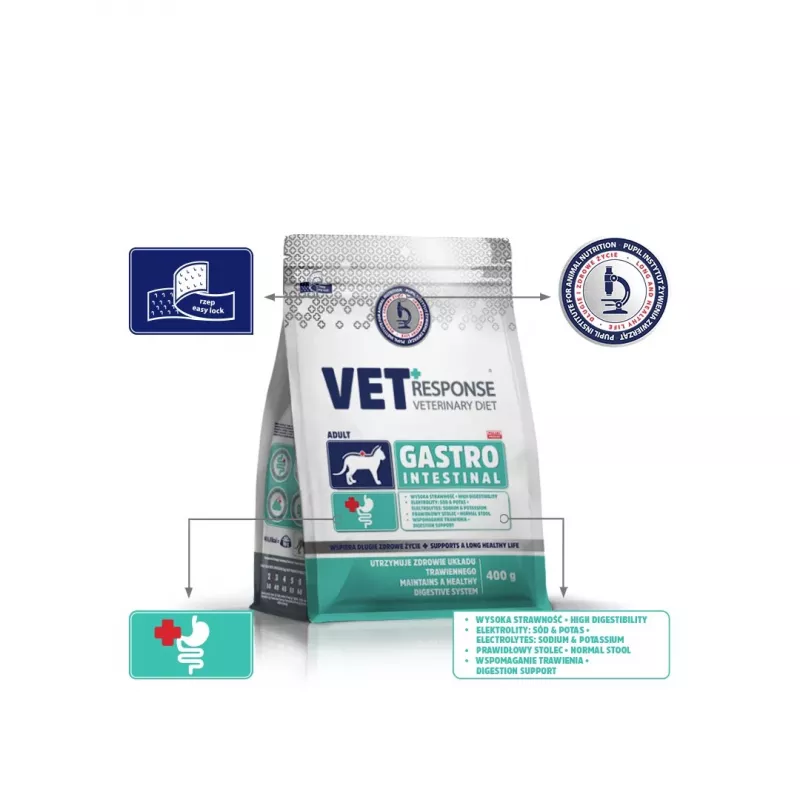 VET RESPONSE Gastrointestinal - suché krmivo pre mačky - 400 g
