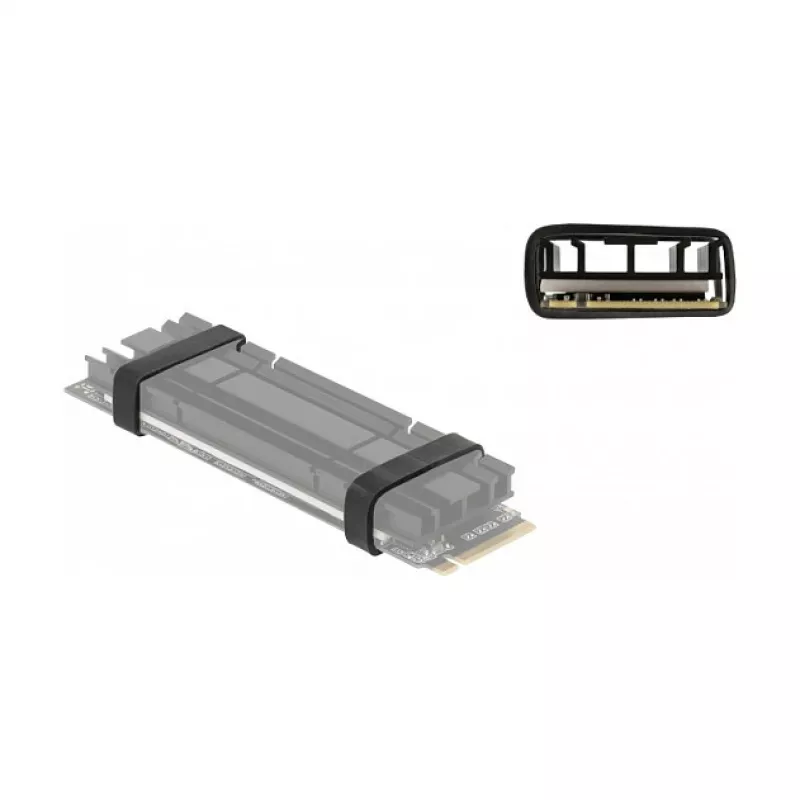 Solid-state disk (SSD) DeLOCK gumený krúžok na montáž M.2 SSD a chladiča čierny balenie 10 ks