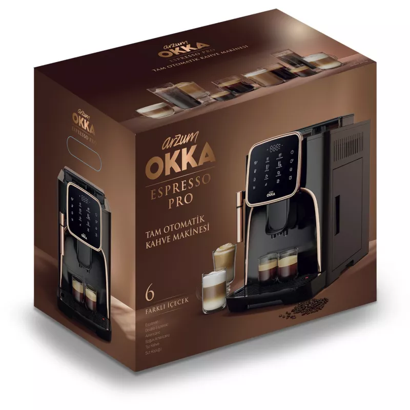 Okka Espresso Pro, plnoautomat čierny/bronzový, 1450 wattov