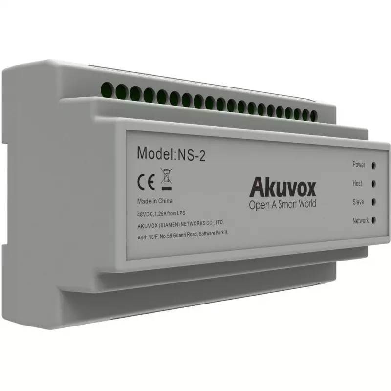 Akuvox NS-2 sieťový switch Fast Ethernet (10/100) DIN lišta sivá