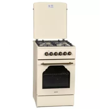 Plynovo-elektrický sporák MPM MPM-56-KRM-14, 56 cm, 4 plynové horáky, elektrická rúra, krémový