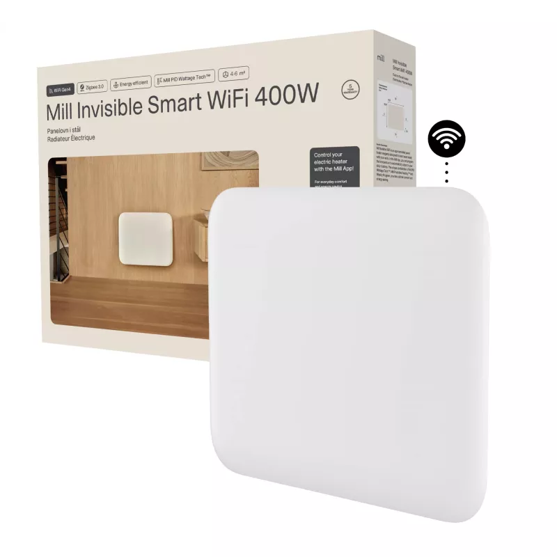Panelový ohrievač Mill PA400WIFI4 400W vhodný pre 4-6 m² biely IPX4
