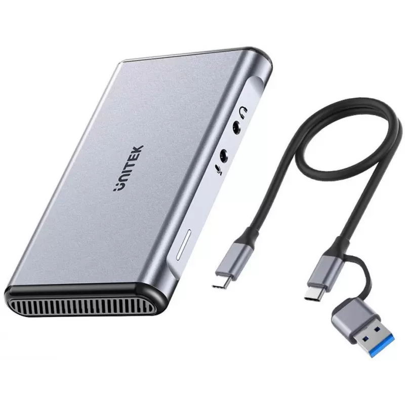Unitek V1177AGY01 karta na snímanie videa, 4K@60Hz, HDMI, USB-C, mini jack 3,5 mm, sivá