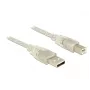 USB kábel DeLOCK 83895 USB 2.0 3 m USB A USB B priesvitný