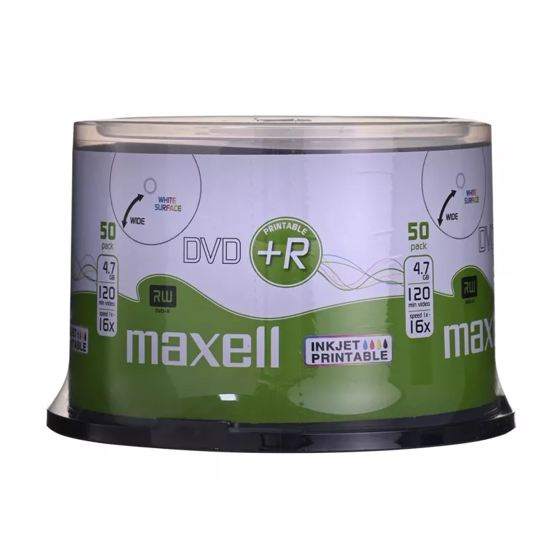 MAXELL DVD+R 4,7 GB 16x balenie 50 ks potlačiteľné cakebox