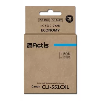 Actis KC-551C atrament (náhrada za Canon CLI-551C; Standard; 12 ml; azúrová)