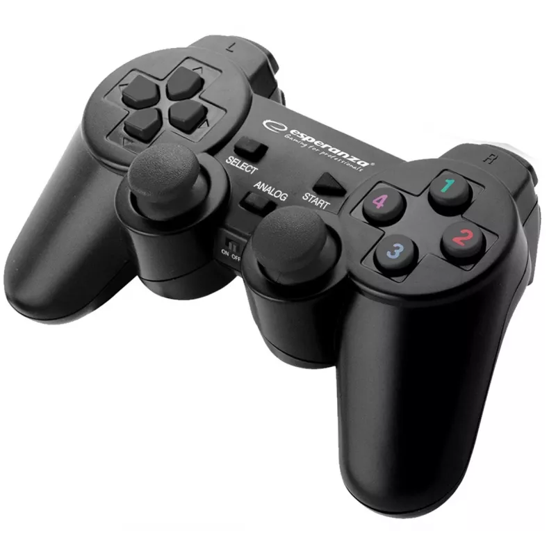 Esperanza EGG108K herný ovládač čierny USB 2.0 gamepad analógový / digitálny PC, Playstation 3