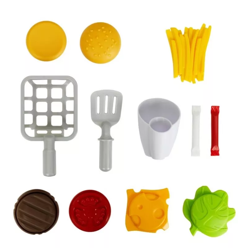 Play Burger Shop Set KLEIN 7336 — kompaktná, ľahko čistiteľná hračka na hranie rolí pre deti