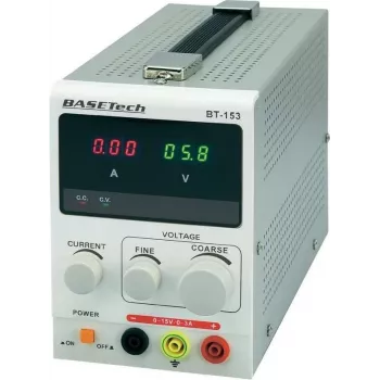 Laboratórny DC napájací zdroj Basetech BT-153 0–15 V, 0–3 A