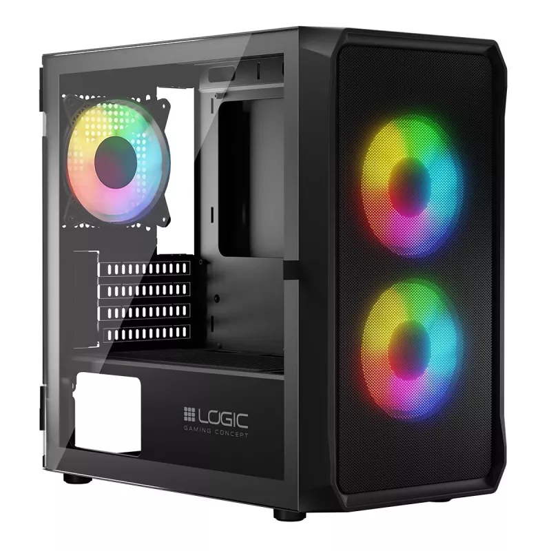 Počítačová skriňa Logic Concept Portos Mini ARGB Micro ATX čierna