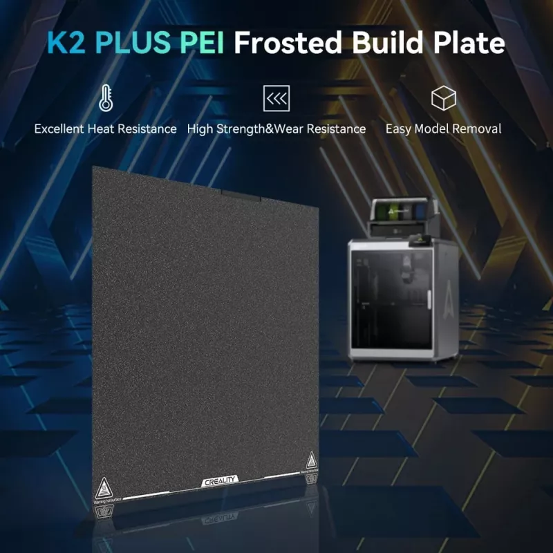 Stavebná doska Creality K2 Plus PEI Frosted 400×400 mm — náhradná tlačová podložka