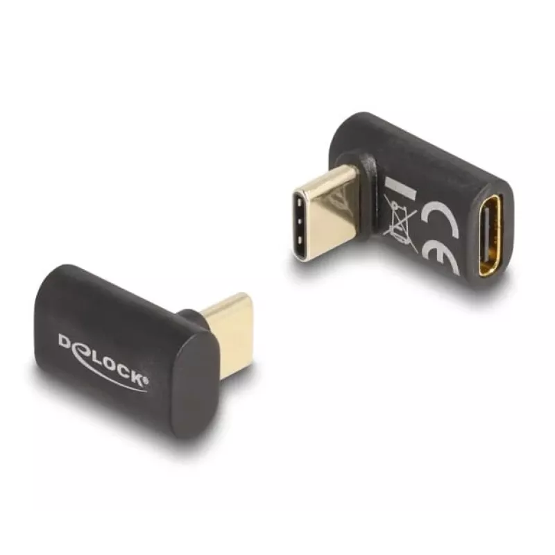 DeLOCK adaptér USB 40 Gbps USB Type-C PD 3.0 100 W konektor samec na konektor samica zahnutý 8K 60 Hz